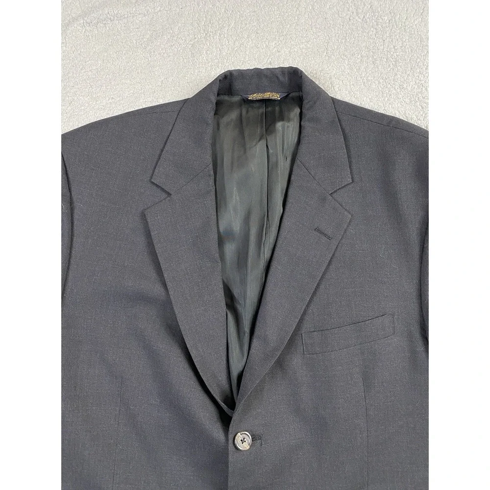 Vintage Brooks Brothers Suit Jacket 46 L Gray Wool Designer Premium USA